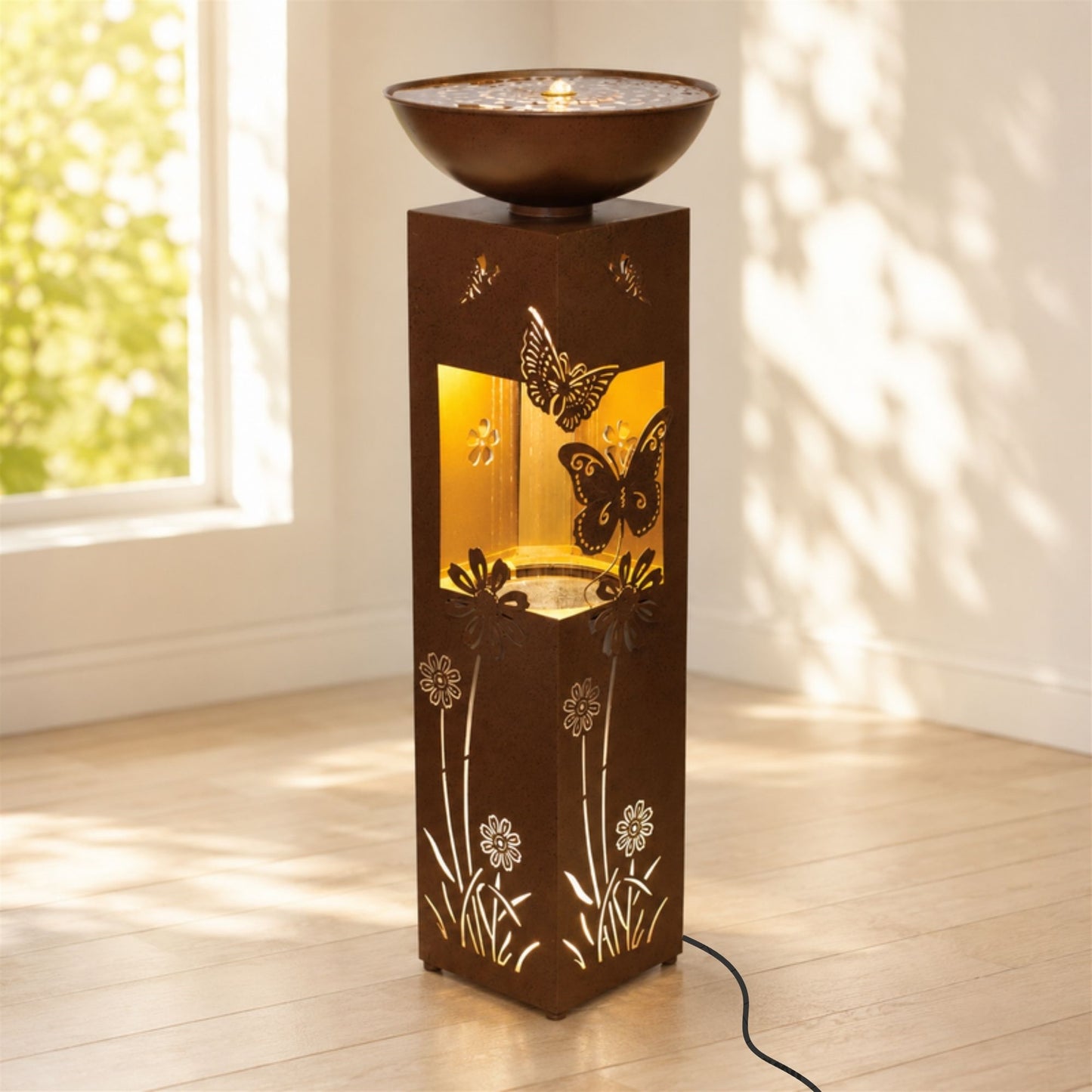 Floral and Butterfly Illuminated Fountain 36"H alternate view 3