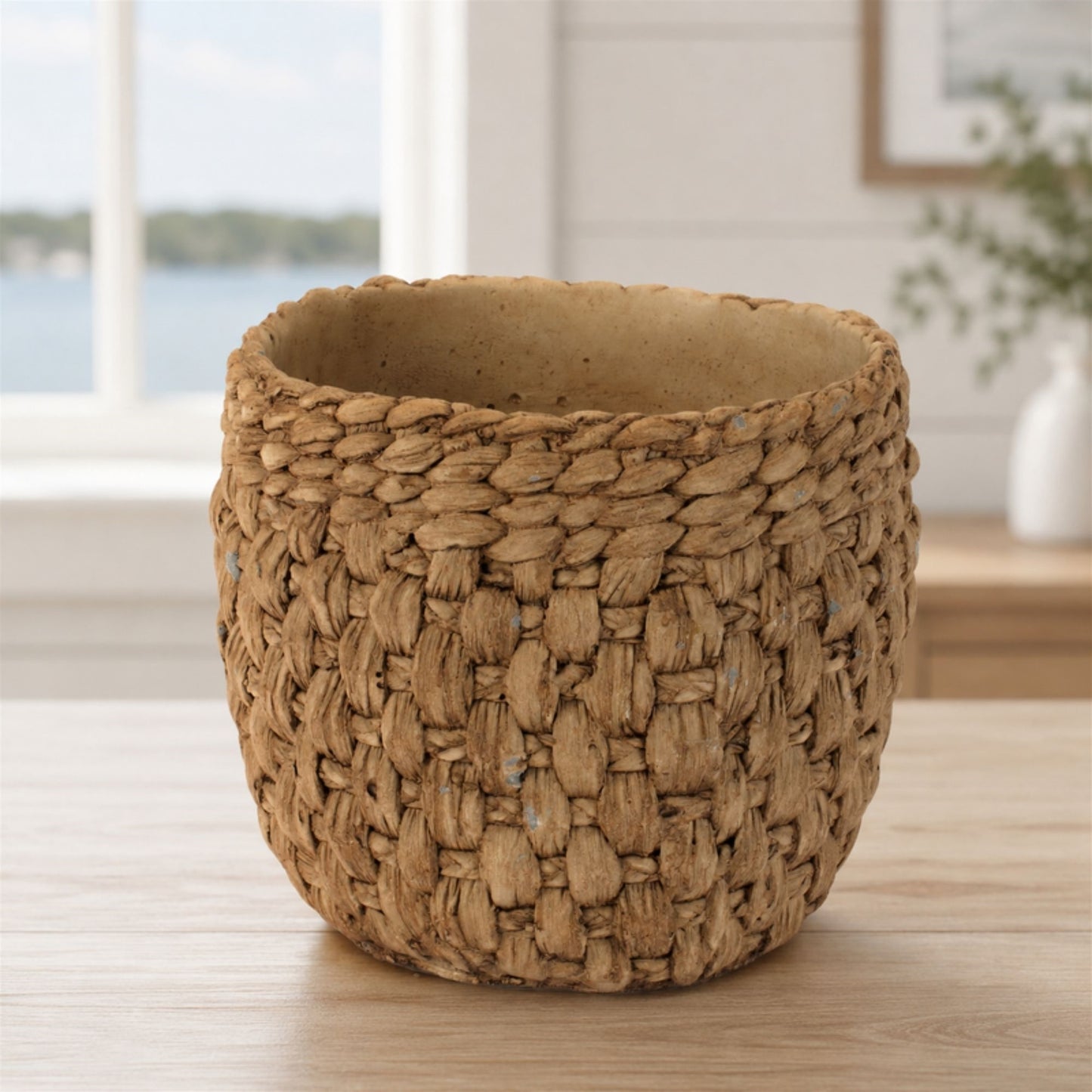 Woven Texture Cement Planter 7"D alternate view 3