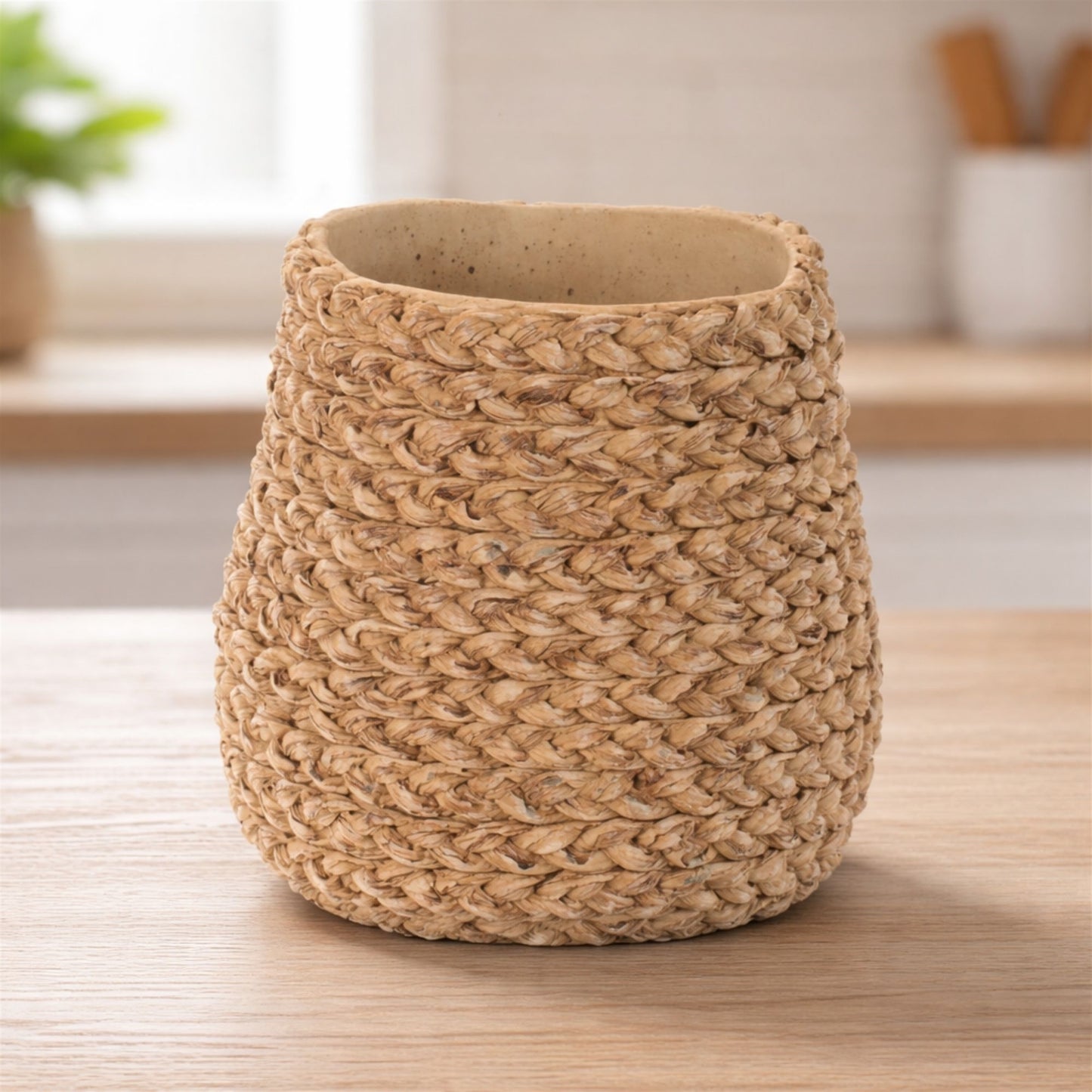 Braided Weave Cement Vase 7"D alternate view 3