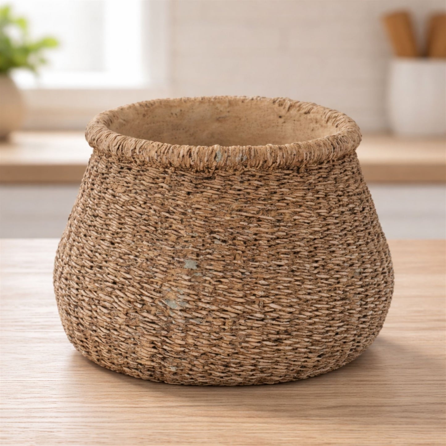 Braided Weave Cement Vase 6"D alternate view 3