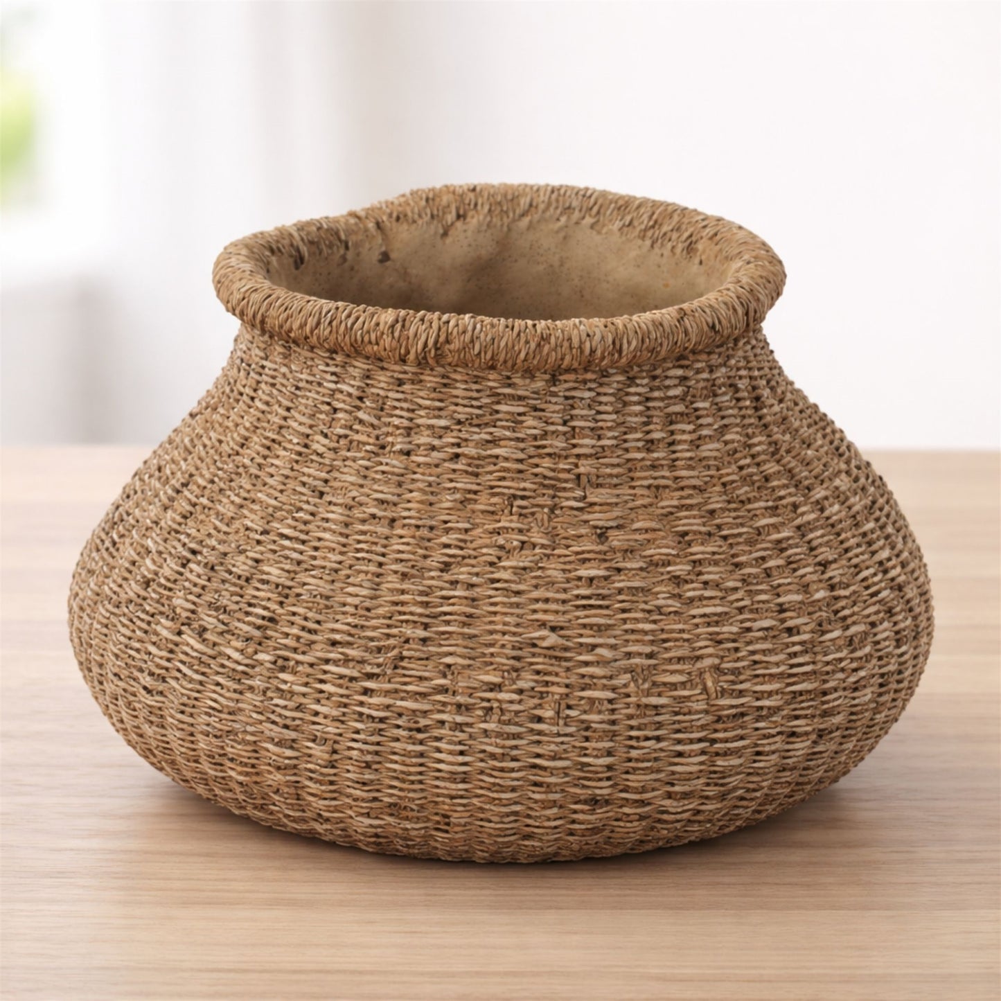 Braided Weave Cement Vase 10"D alternate view 3