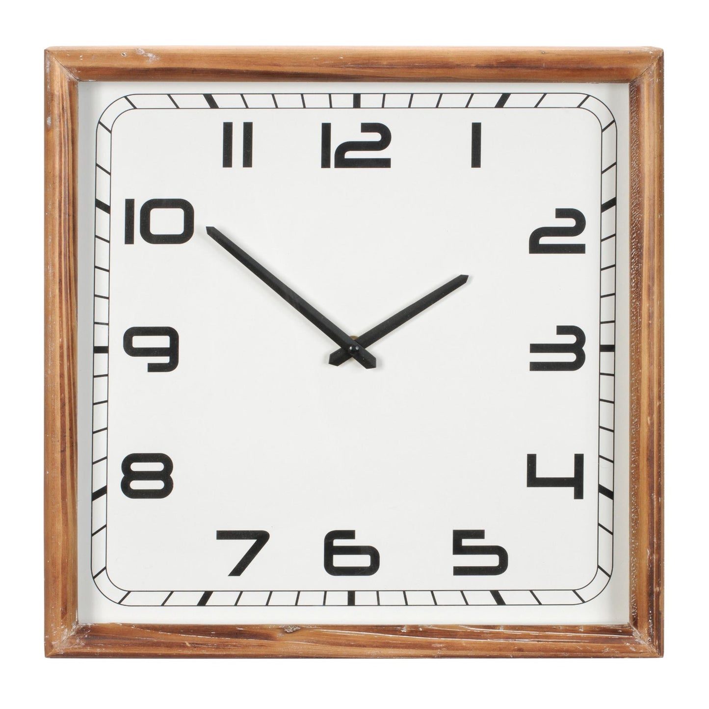 Square Wood Frame Wall Clock 16"SQ