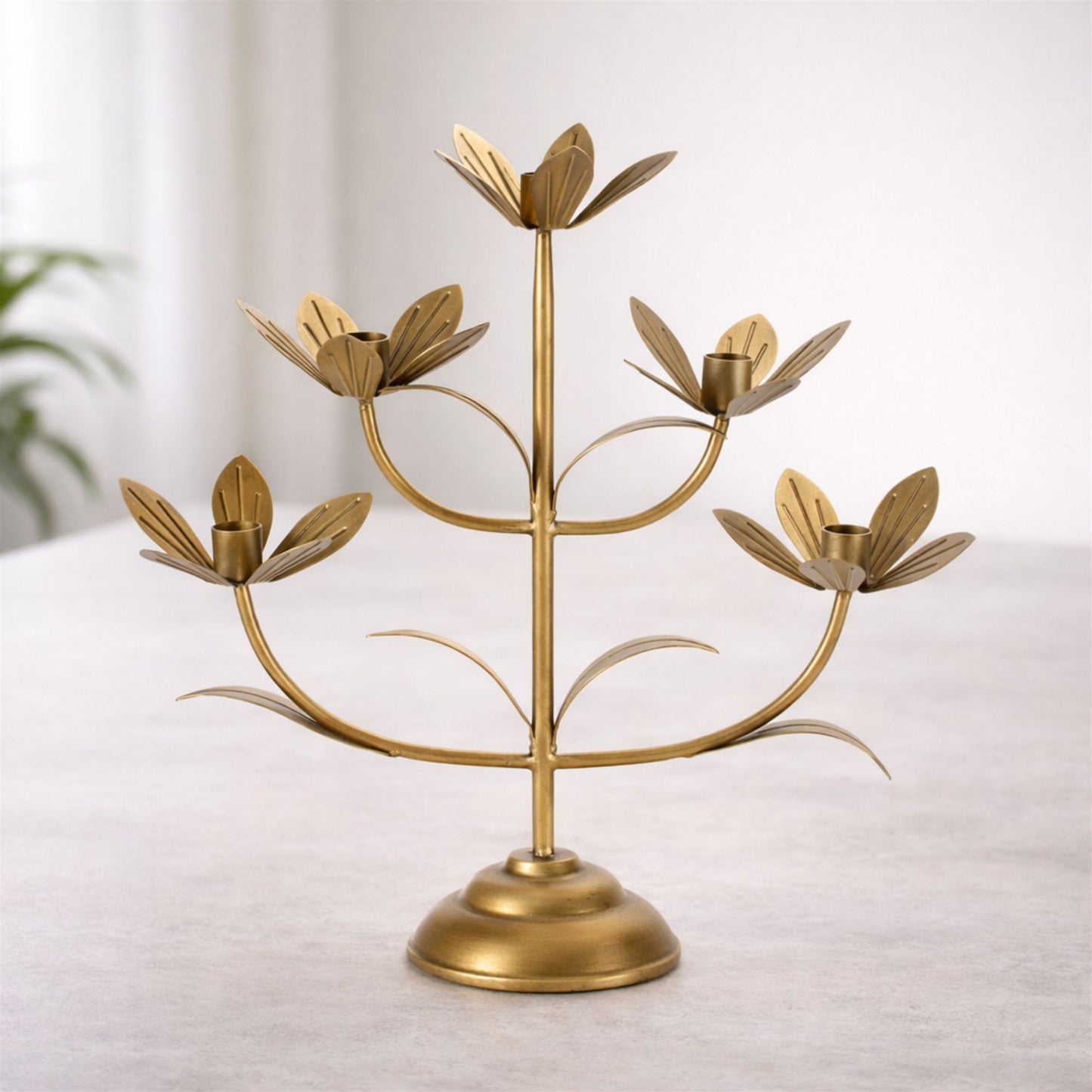 Sculpted Floral Candelabra 16.75"H alternate view 3