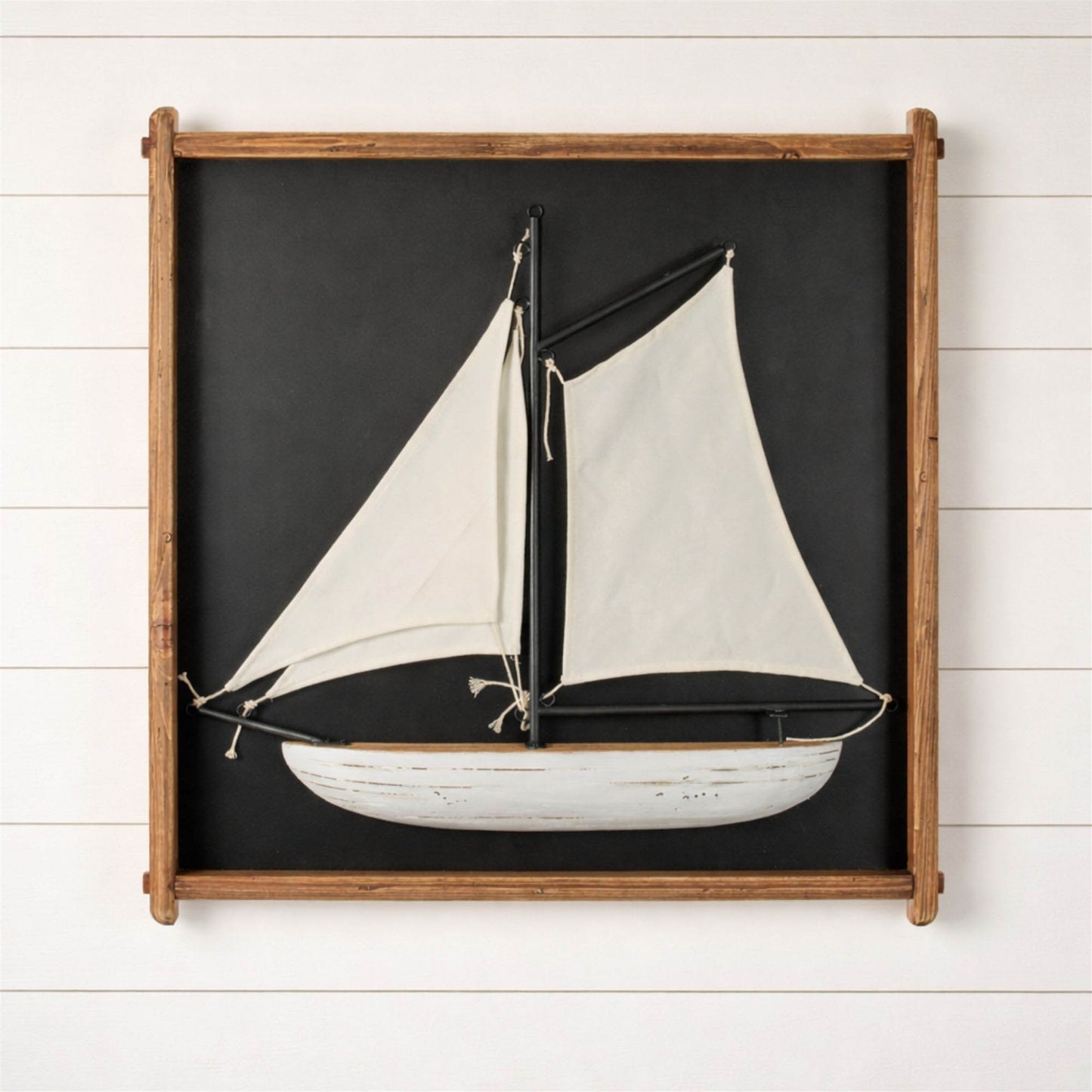 Framed 3D Sailboat Wall Art 30"SQ alternate view 3