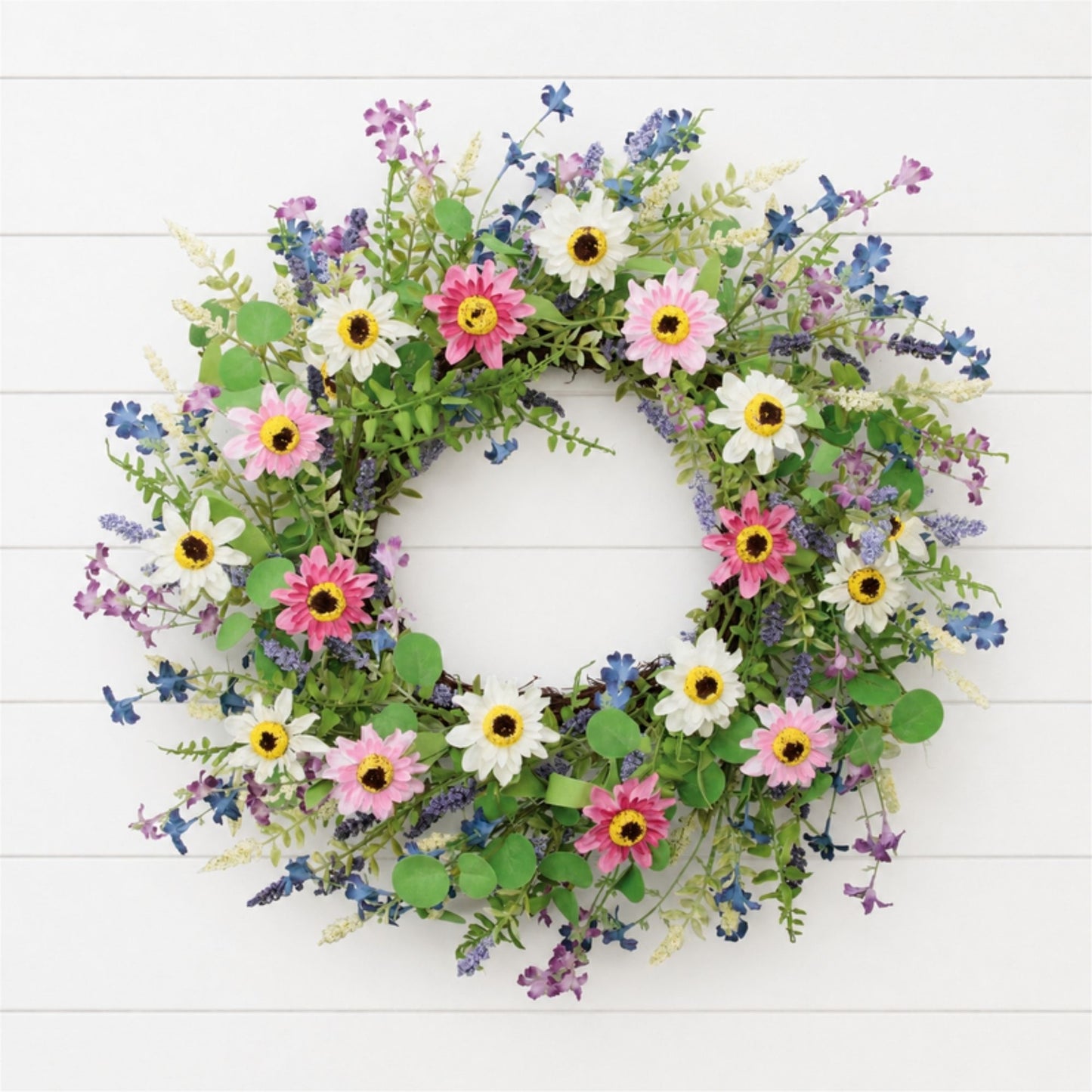 Mixed Wildflower Floral Wreath 24"D alternate view 3