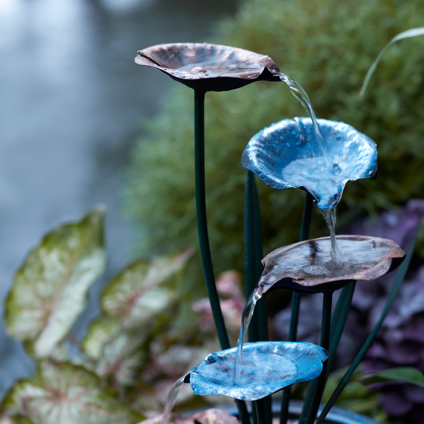 Bronze Metal Lotus Leaf Fountain 22"H alternate view 3