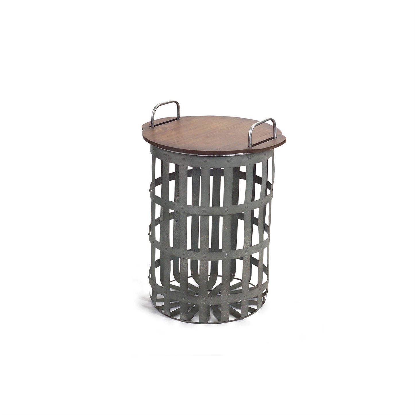 Metal and Wood Side Basket Tables (Set of 2) alternate view 5
