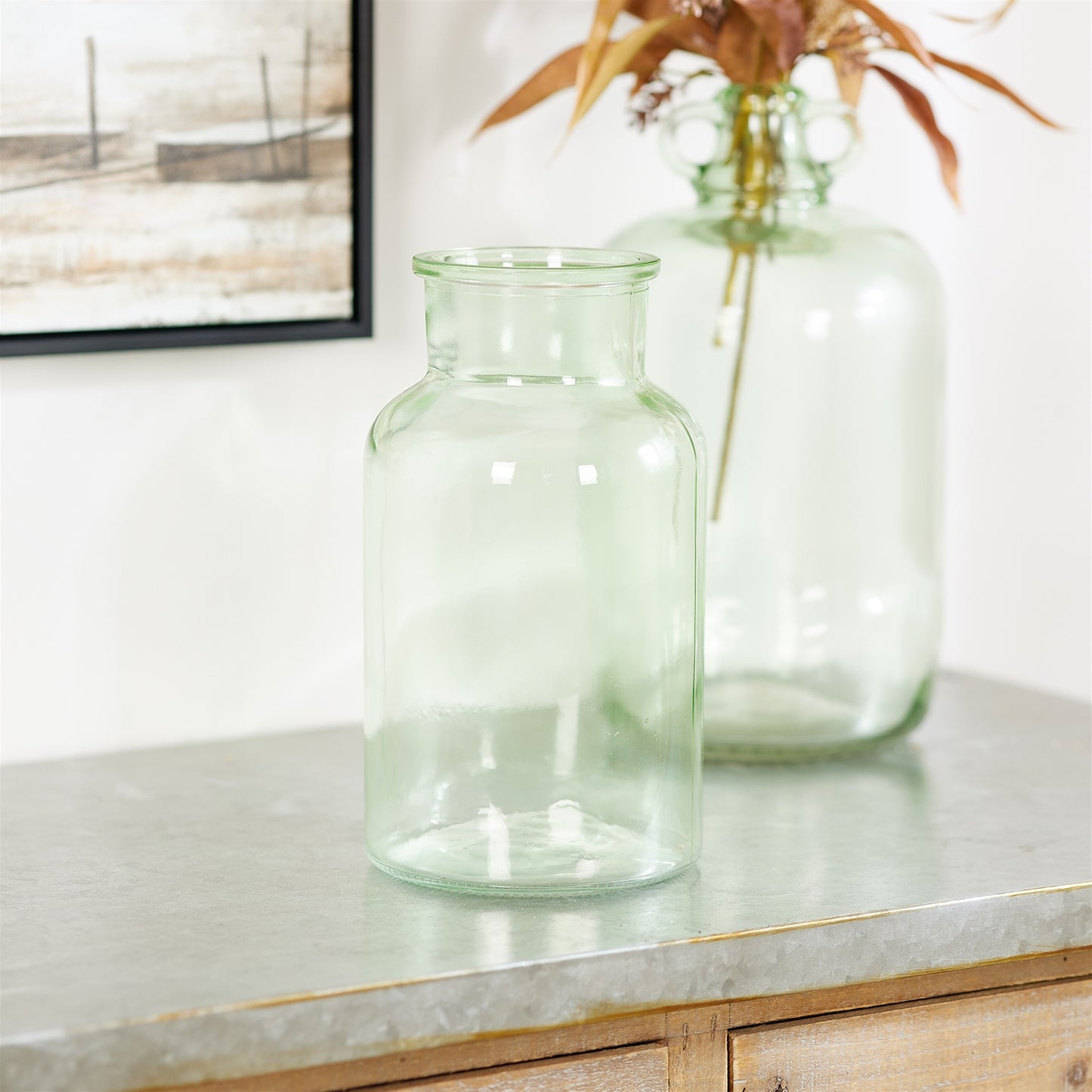 Sage Green Glass Vase 10.24"H alternate view 2