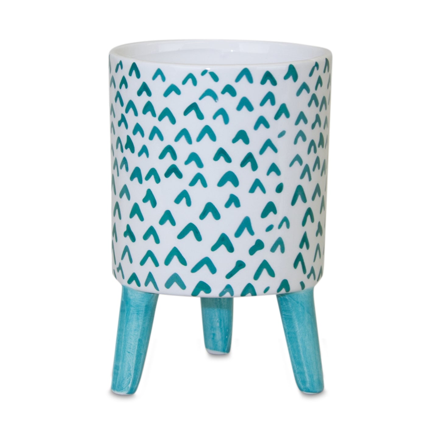 Blue Patterned Pot with Legs (Set of 2) alternate view 3