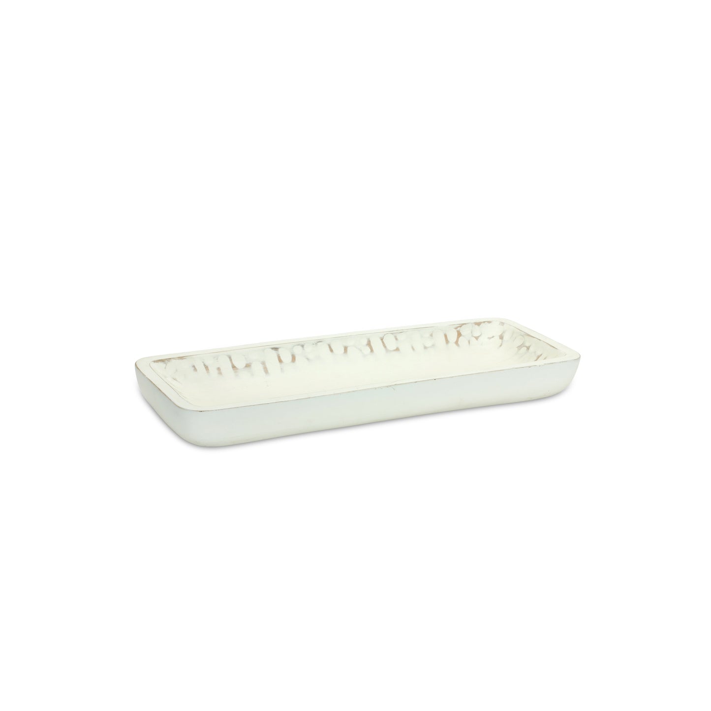 White Washed Mango Wood Dough Bowl Tray (Set of 2) alternate view 3