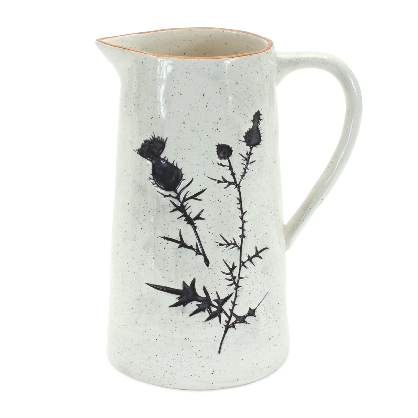 Rustic Thistle Etched Pitcher Vase with Speckled Finish (Set of 2) alternate view 2