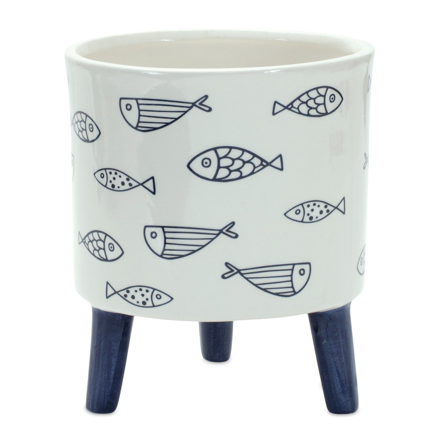 Coastal Fish Pattern Planter with Legs (Set of 12) alternate view 4