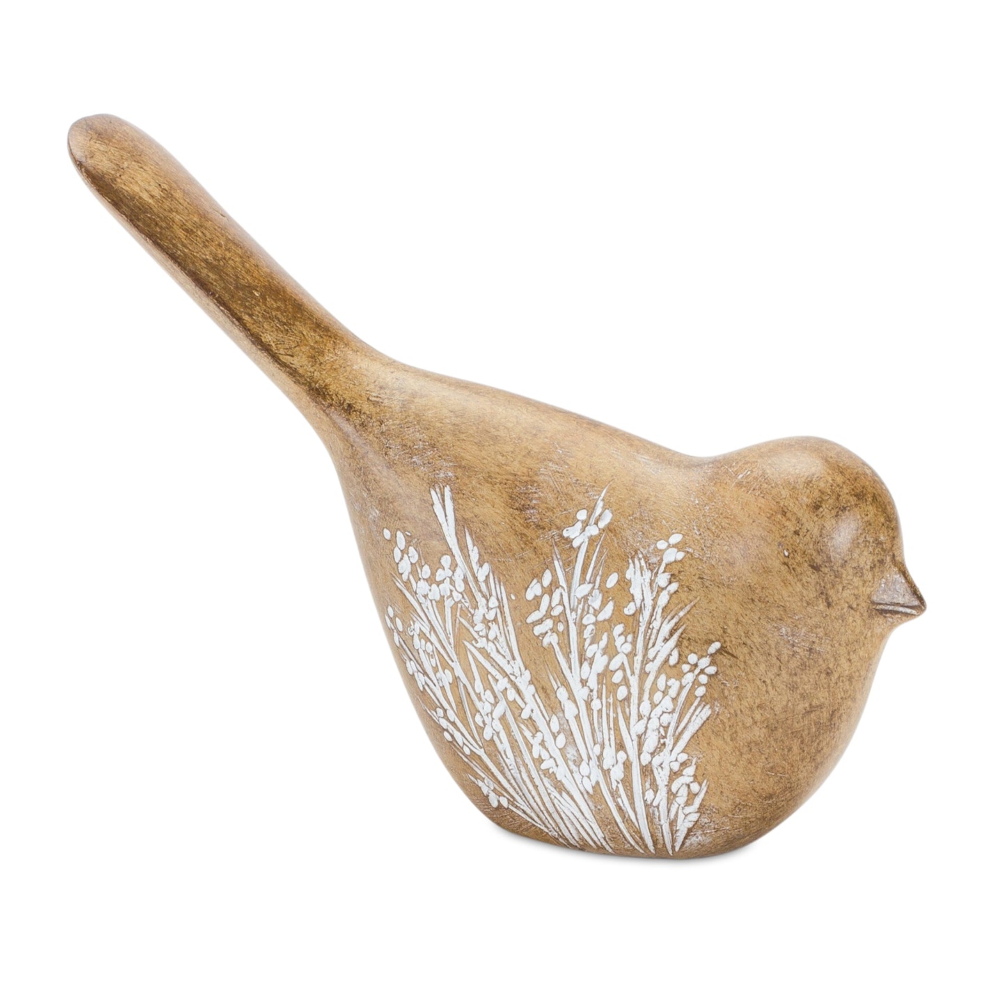Floral Etched Bird Figurine with Wood Grain Design (Set of 4) alternate view 5