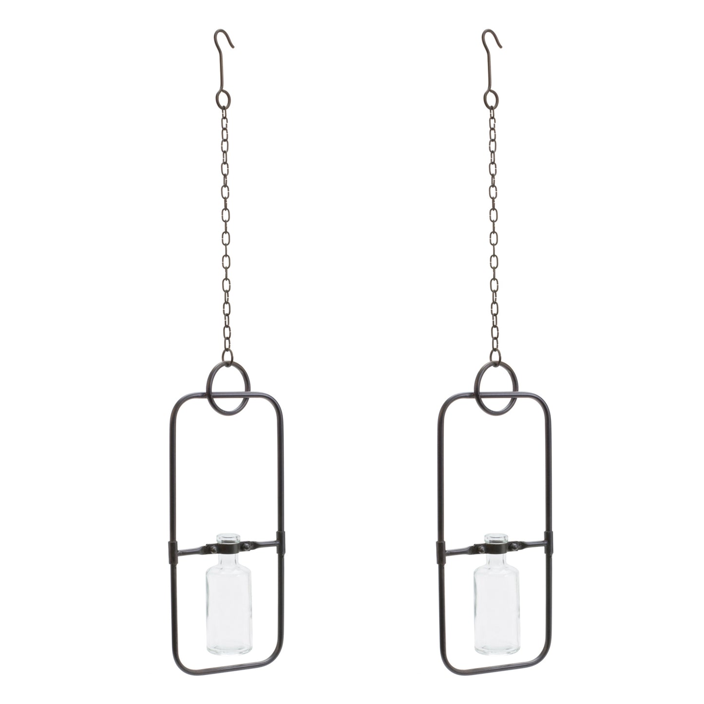 Hanging Bottle Vase in Metal Frame (Set of 2) alternate view 3
