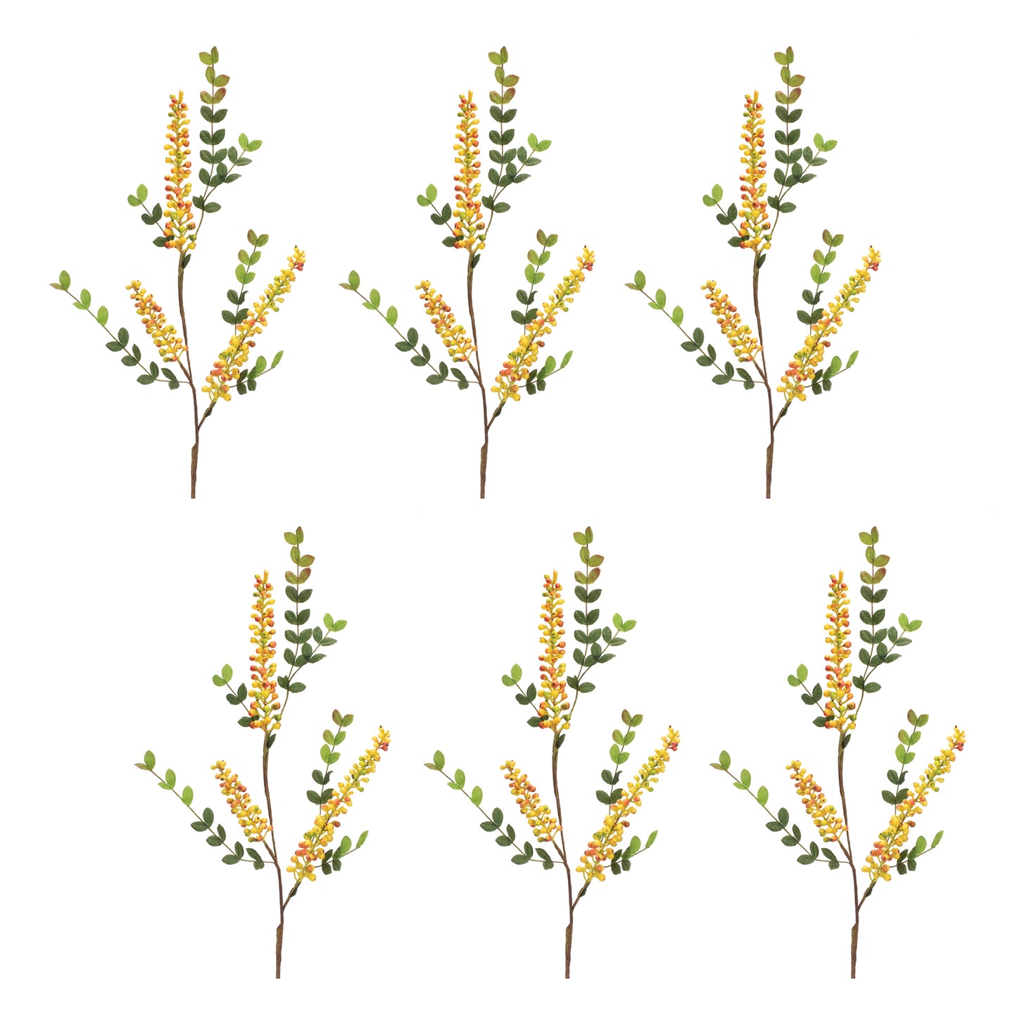 Yellow Berry Foliage Spray (Set of 6) alternate view 3