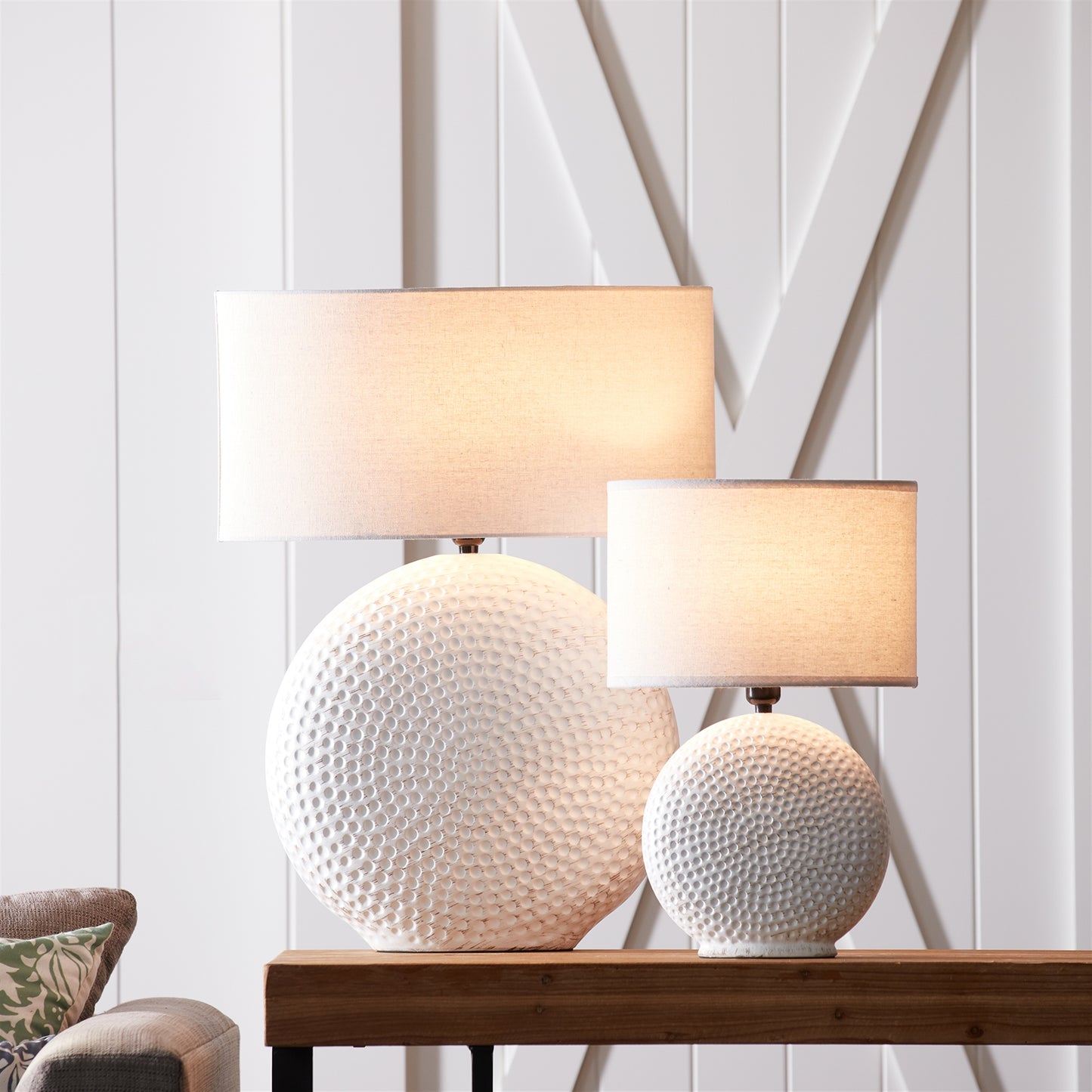 Notched Ceramic Table Lamp 26"H alternate view 3