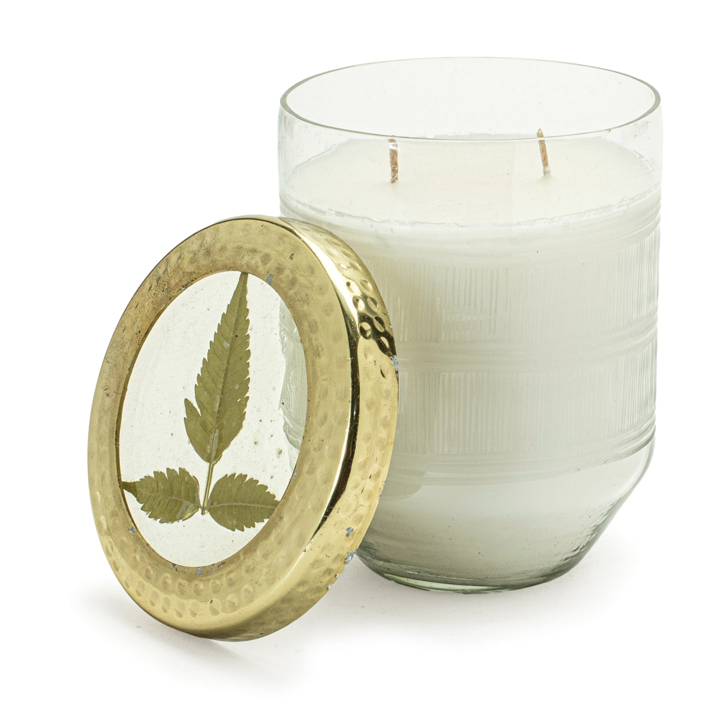 Whit Currant Scented Soy Candle with Pressed Floral Lid 5"D alternate view 3