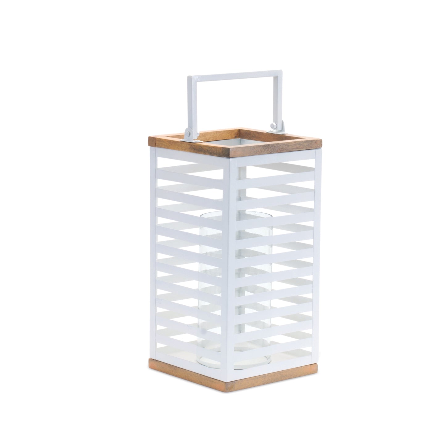 Metal Box Lantern with Natural Wood Accents (Set of 2) alternate view 3