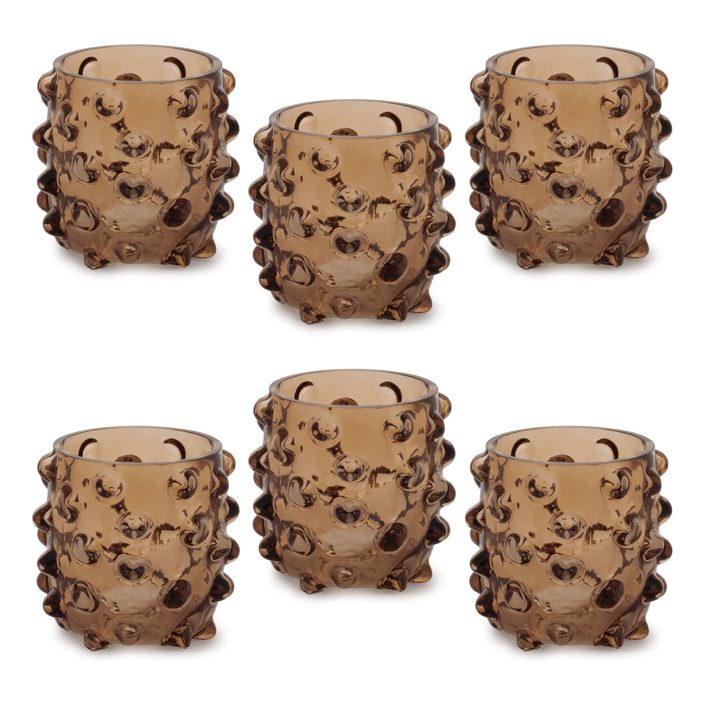 Textured Glass Candle Holder (Set of 6) alternate view 2