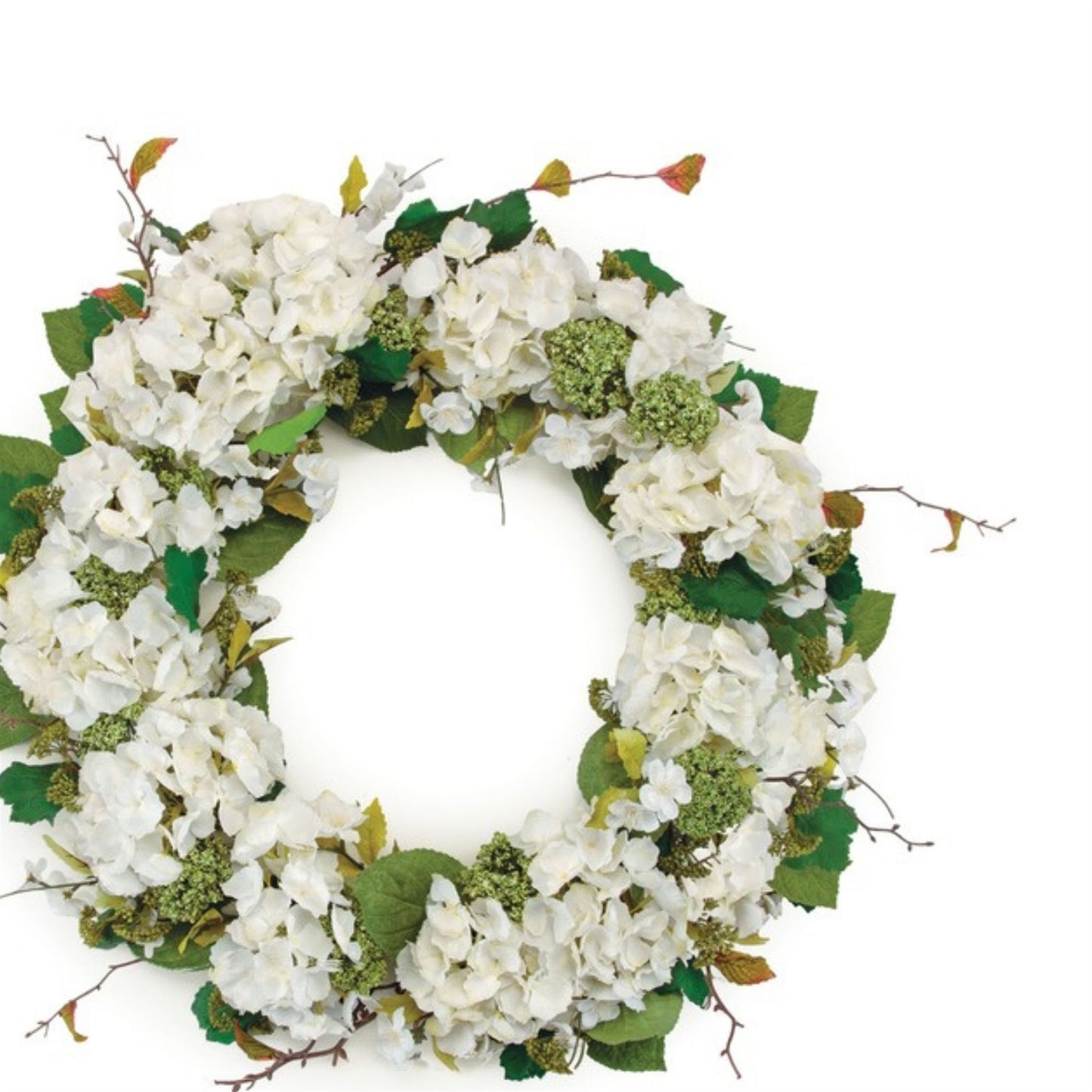 Hydrangea and Seedum Floral Wreath 32"D alternate view 3