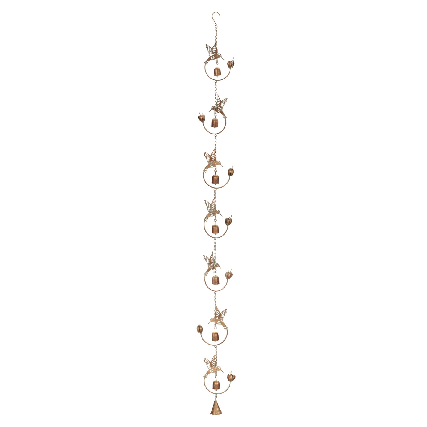Iron Hummingbird and Bell Rain Chain alternate view 3