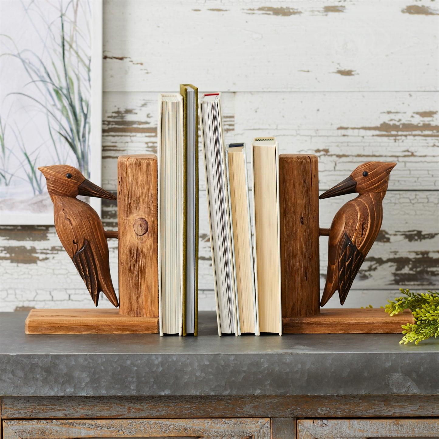 Pine Wood Woodpecker Bird Bookend (Set of 2) alternate view 5