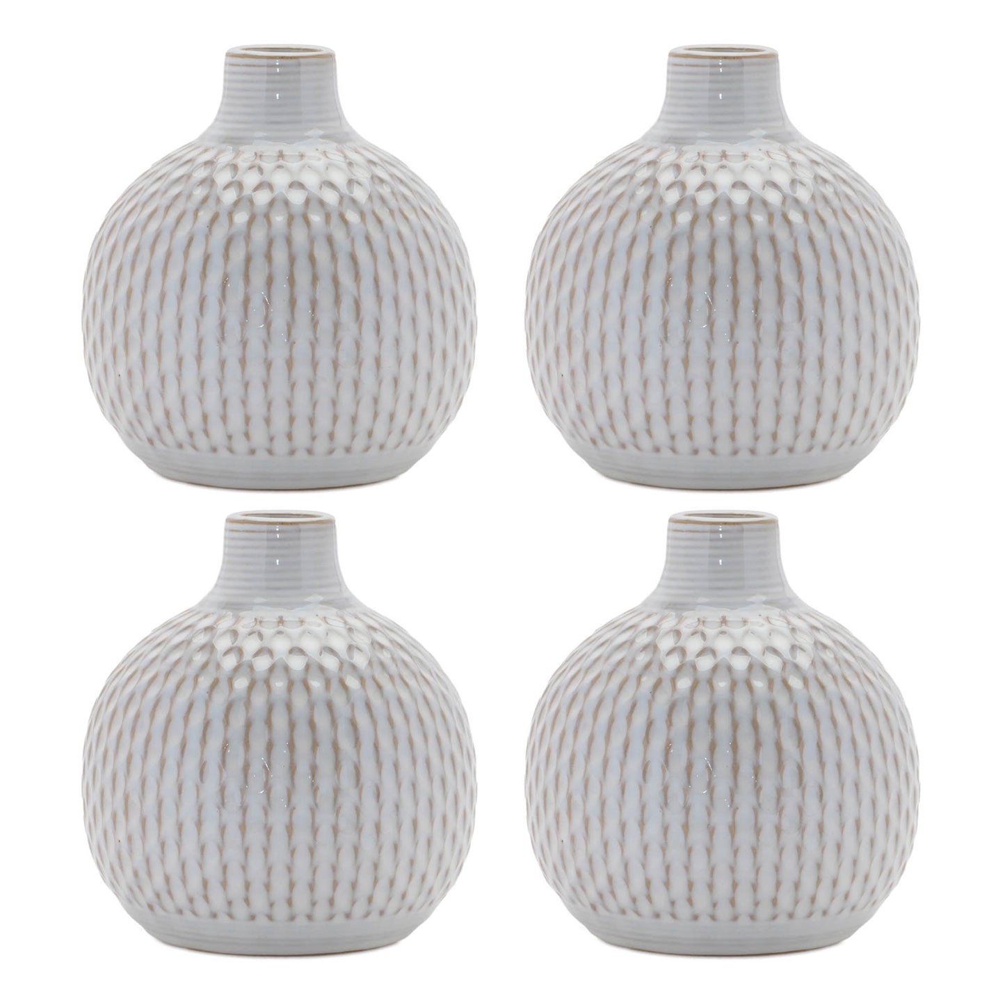Notched Ceramic Bottle Vase (Set of 4) alternate view 2