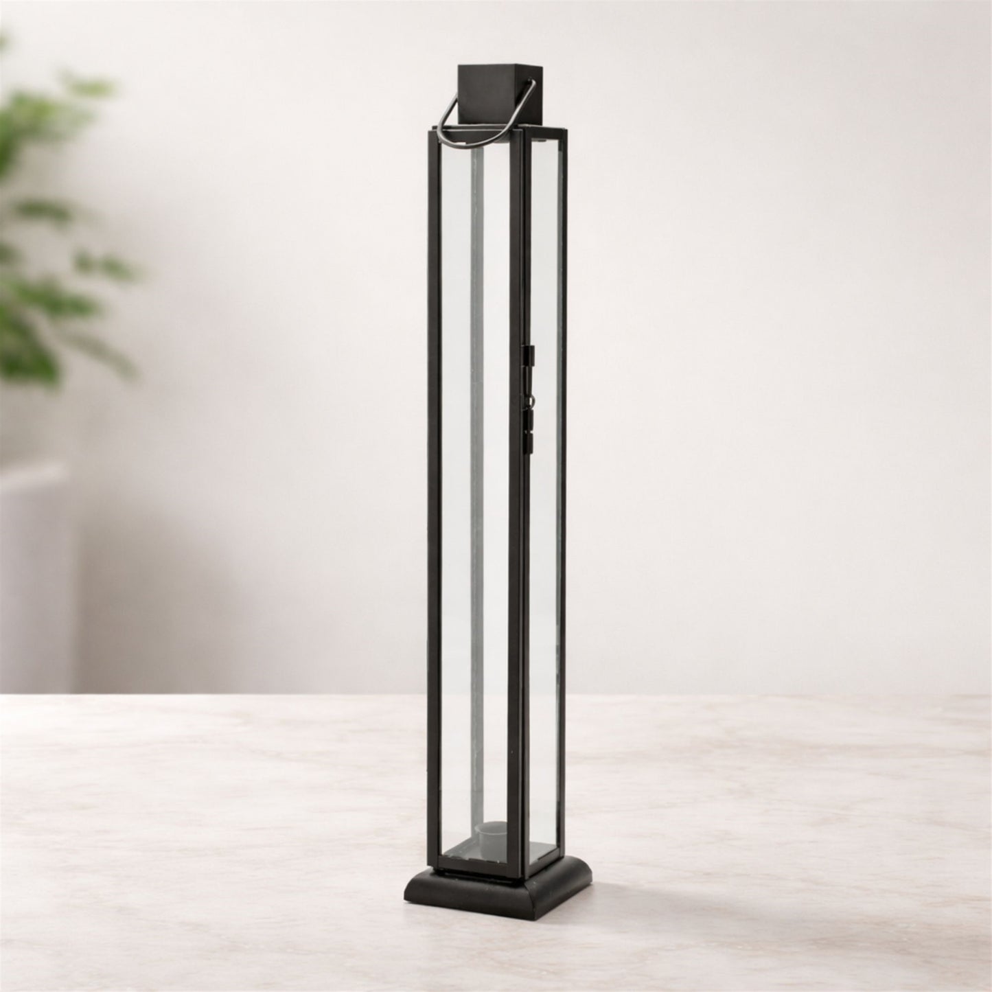 Modern Iron and Glass Taper Candle Lantern 21.5"H alternate view 3