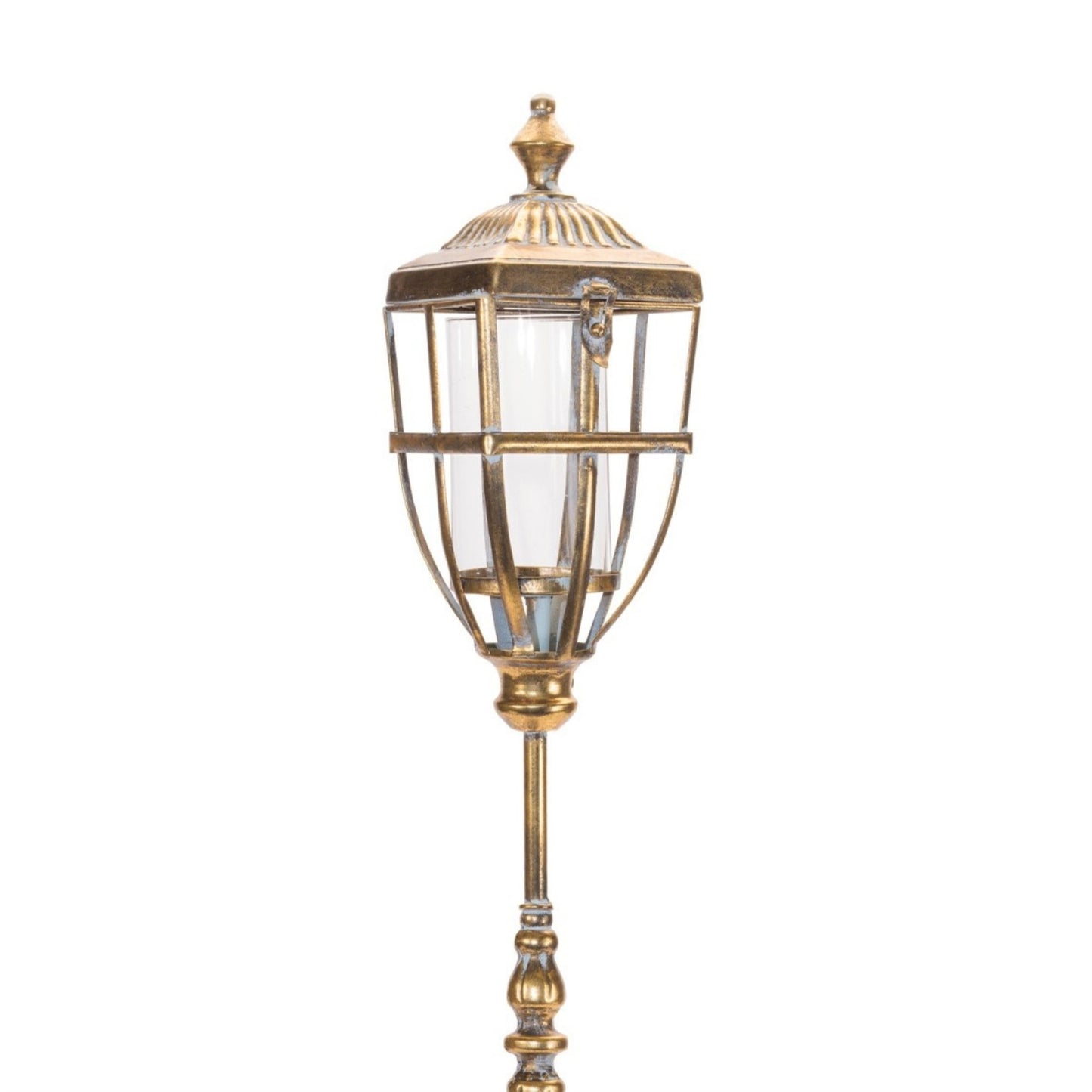 Distressed Metal Lantern Post with Glass Insert 36"H alternate view 3