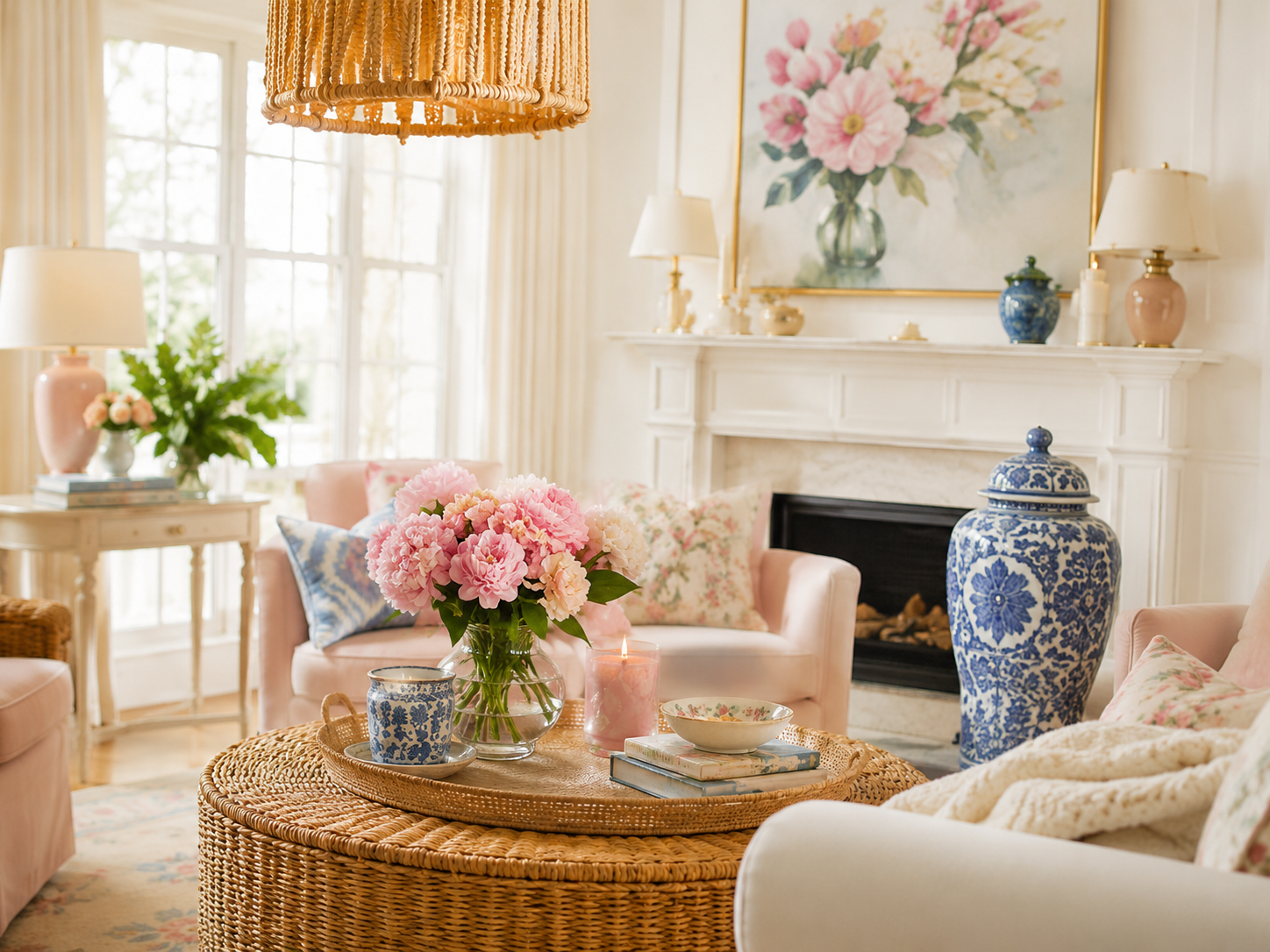 Colorful living room with furniture and home decor from Vine Street Mercantile