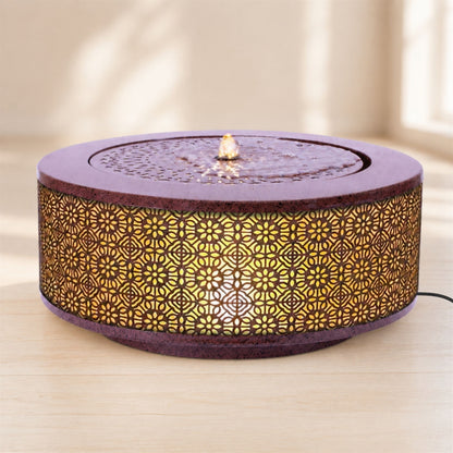 Illuminated Cut-Out Metal Round Tabletop Fountain 23.5"D alternate view 3