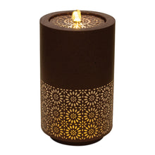 Illuminated Cut-Out Metal Round Fountain 21"H