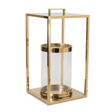 Stainless Steel Box Lantern with Glass Insert 20"H