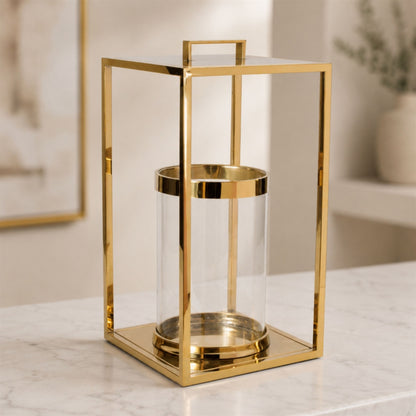 Stainless Steel Box Lantern with Glass Insert 20"H alternate view 2