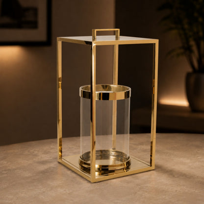 Stainless Steel Box Lantern with Glass Insert 20"H alternate view 3