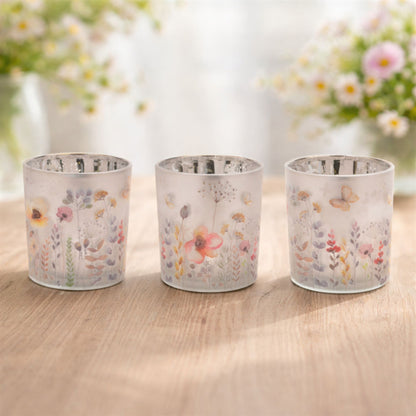 Frosted Wildflower Print Votive Holder (Set of 3) alternate view 2