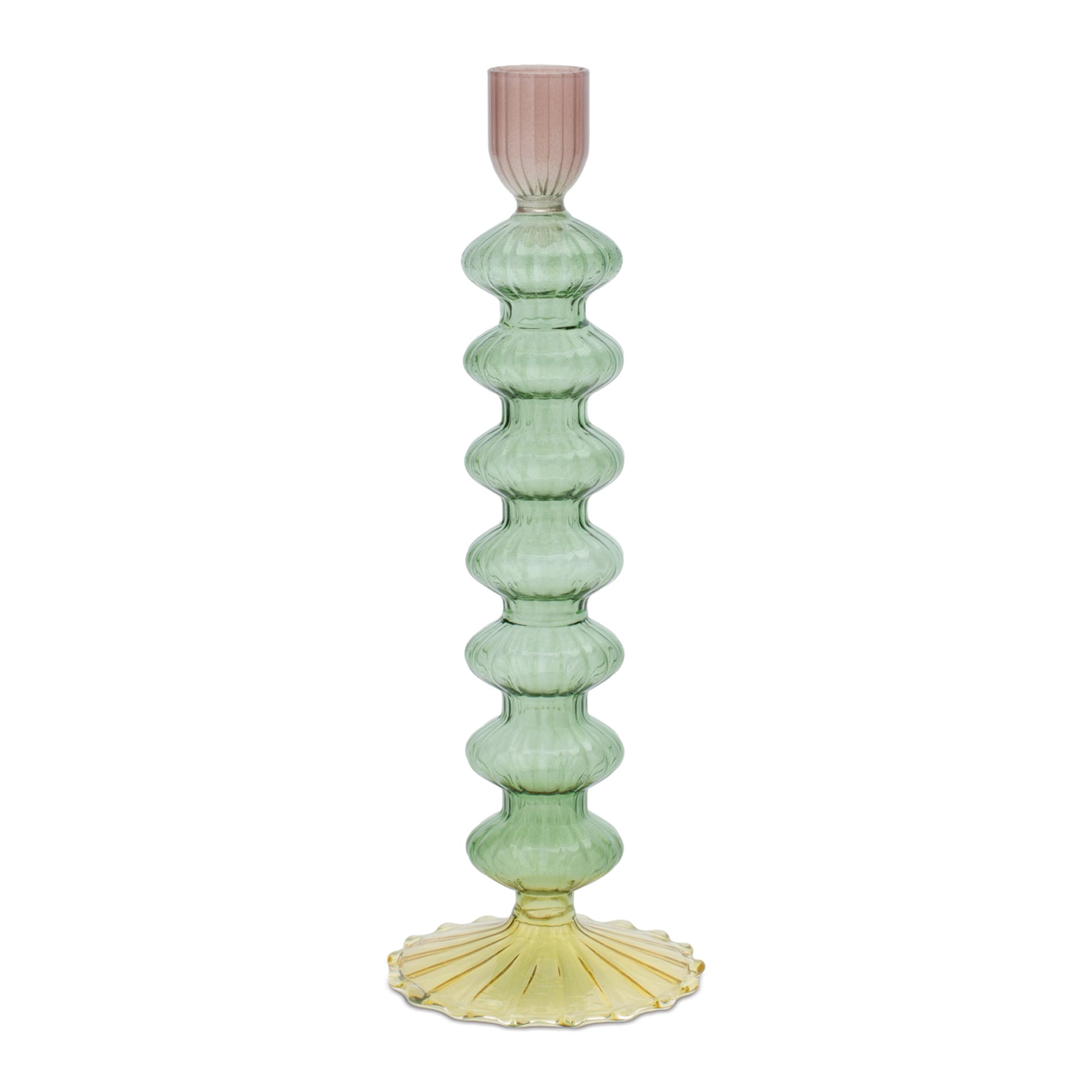Multicolored Glass Taper Candle Holder (Set of 3) alternate view 3
