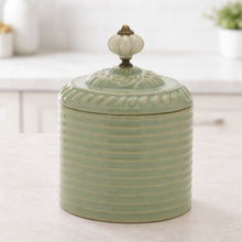 Ribbed Metal Canister with Lid 8"H alternate view 2