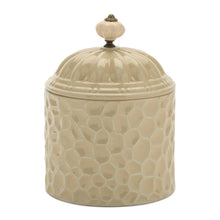Ribbed Metal Canister with Lid 8"H