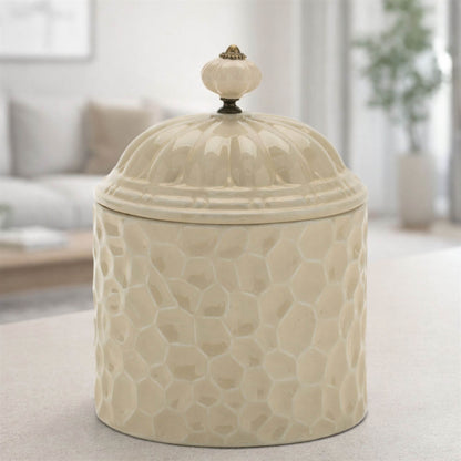 Ribbed Metal Canister with Lid 8"H alternate view 2