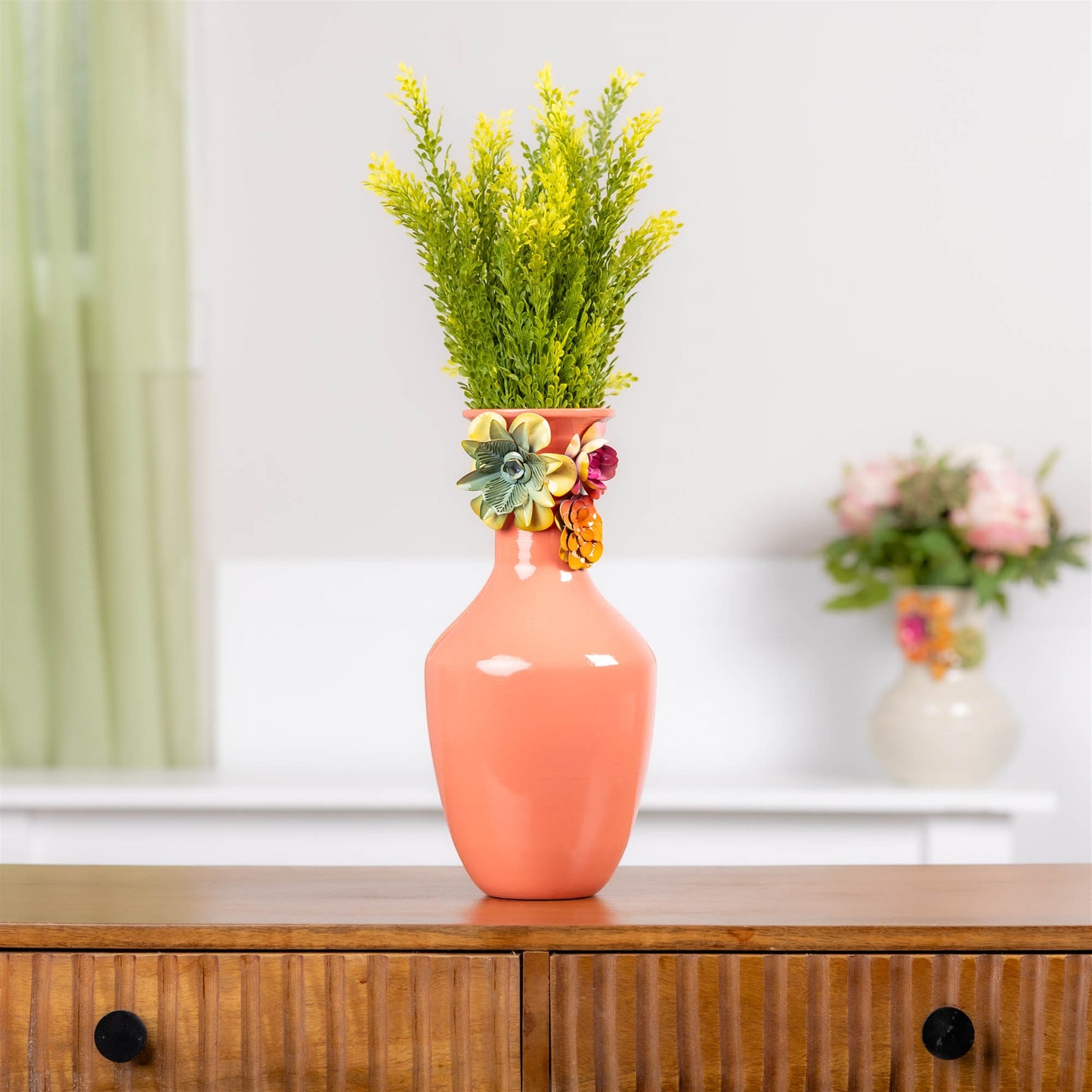 Floral Embossed Metal Vase12.25"H alternate view 2