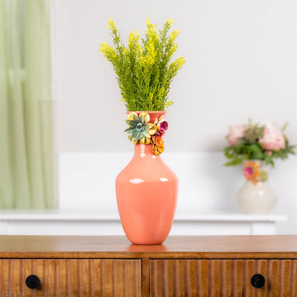 Floral Embossed Metal Vase12.25"H alternate view 2