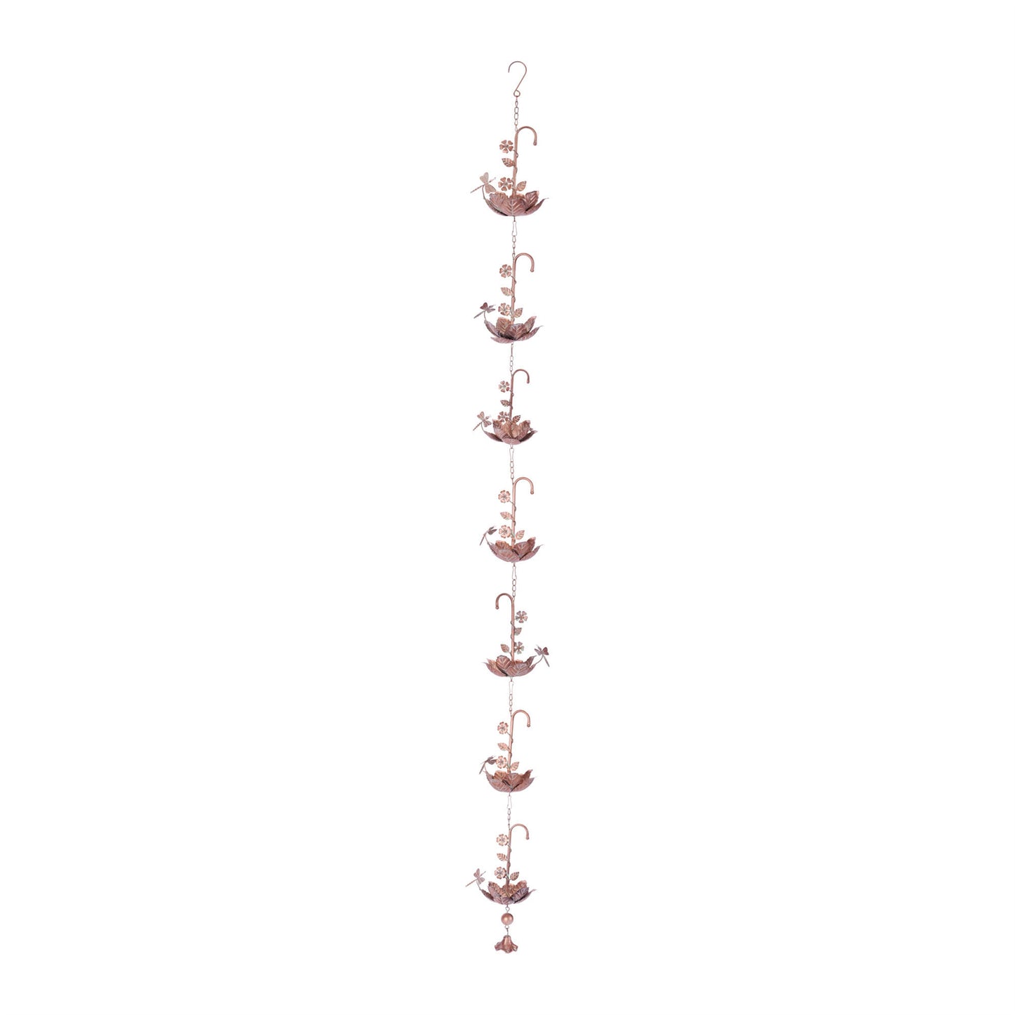 Iron Dragonfly Floral Rain Chain 74"L alternate view 3