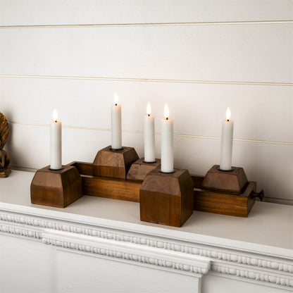Wooden Drawer Taper Candle Holders 18"L alternate view 2