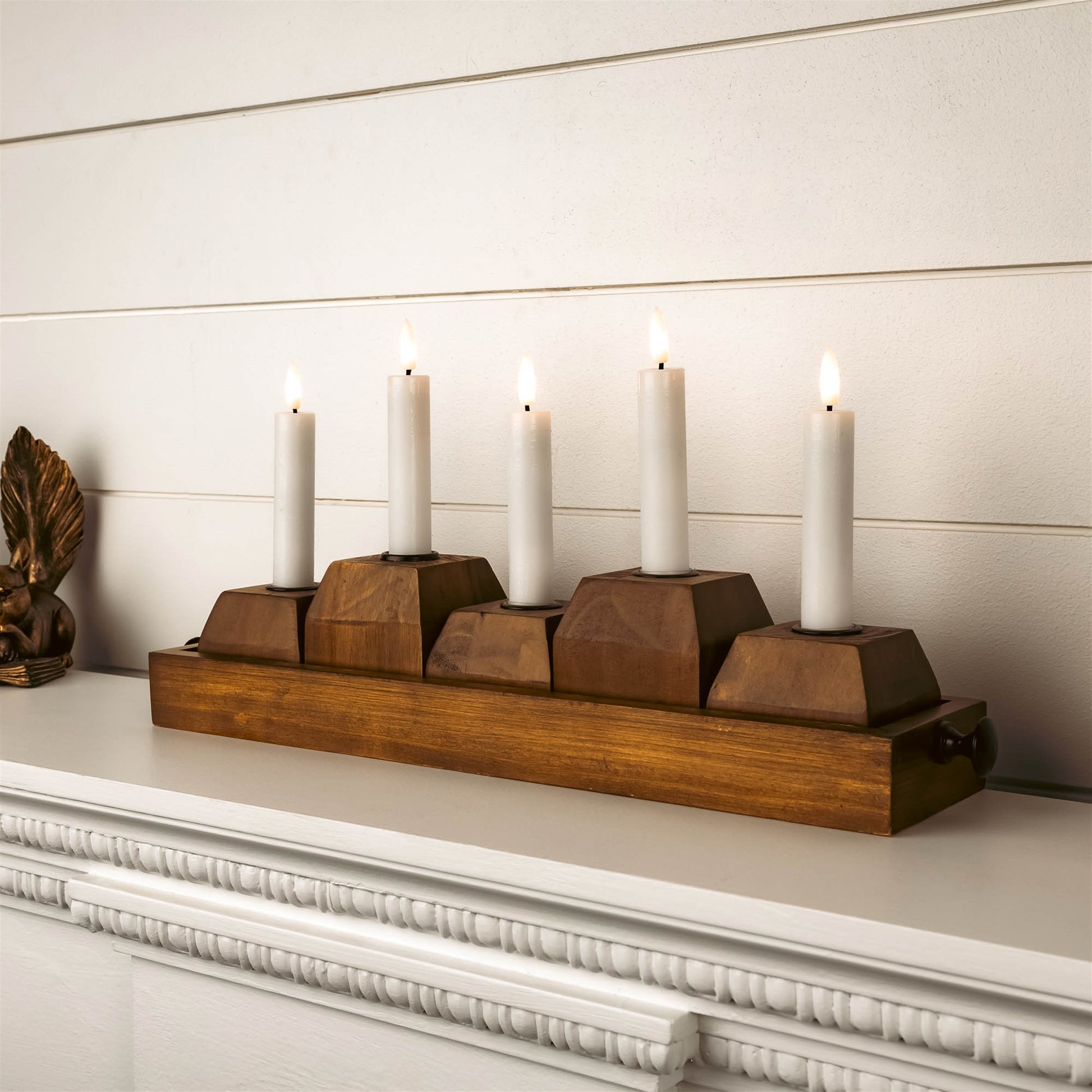 Wooden Drawer Taper Candle Holders 18"L alternate view 4