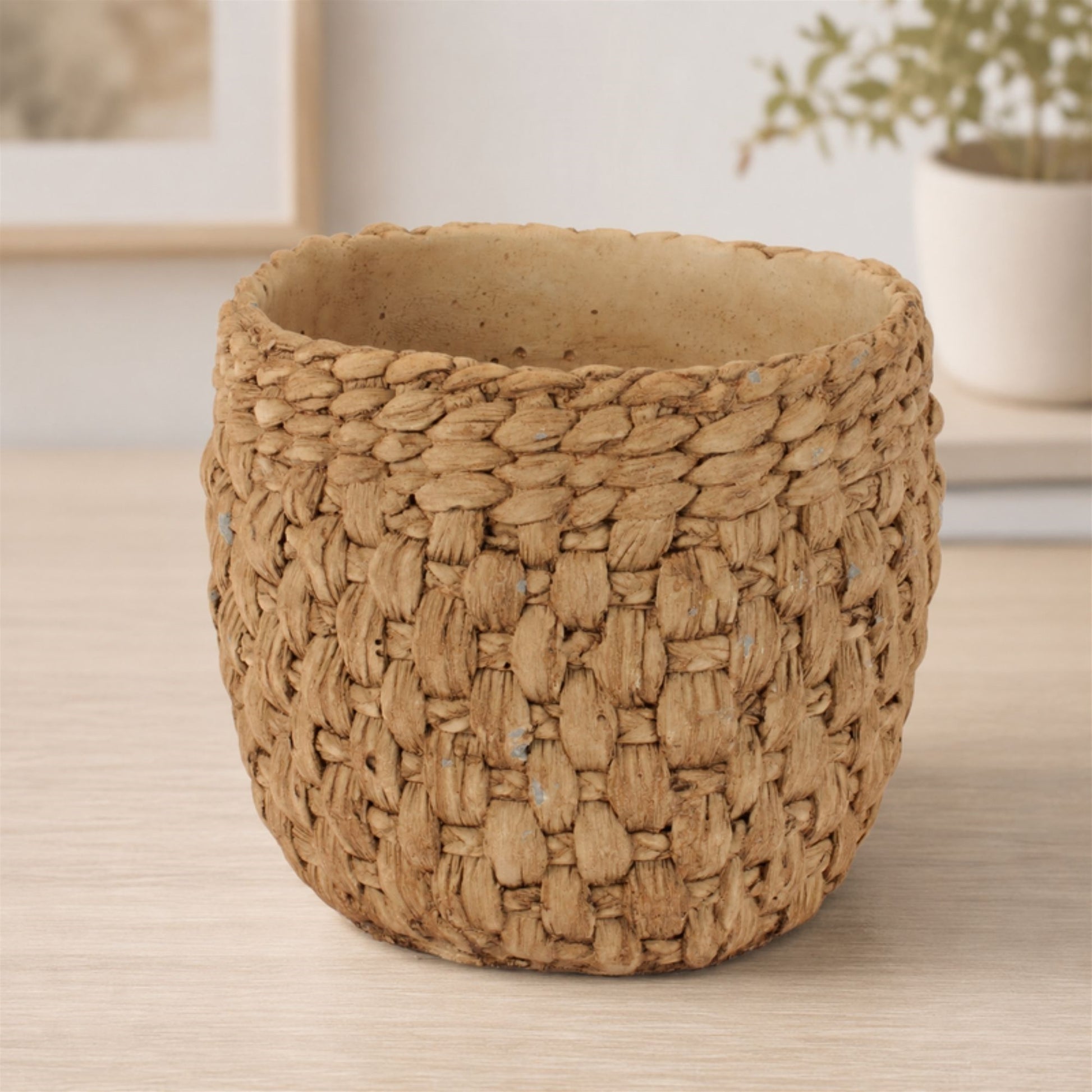Woven Texture Cement Planter 7"D alternate view 2