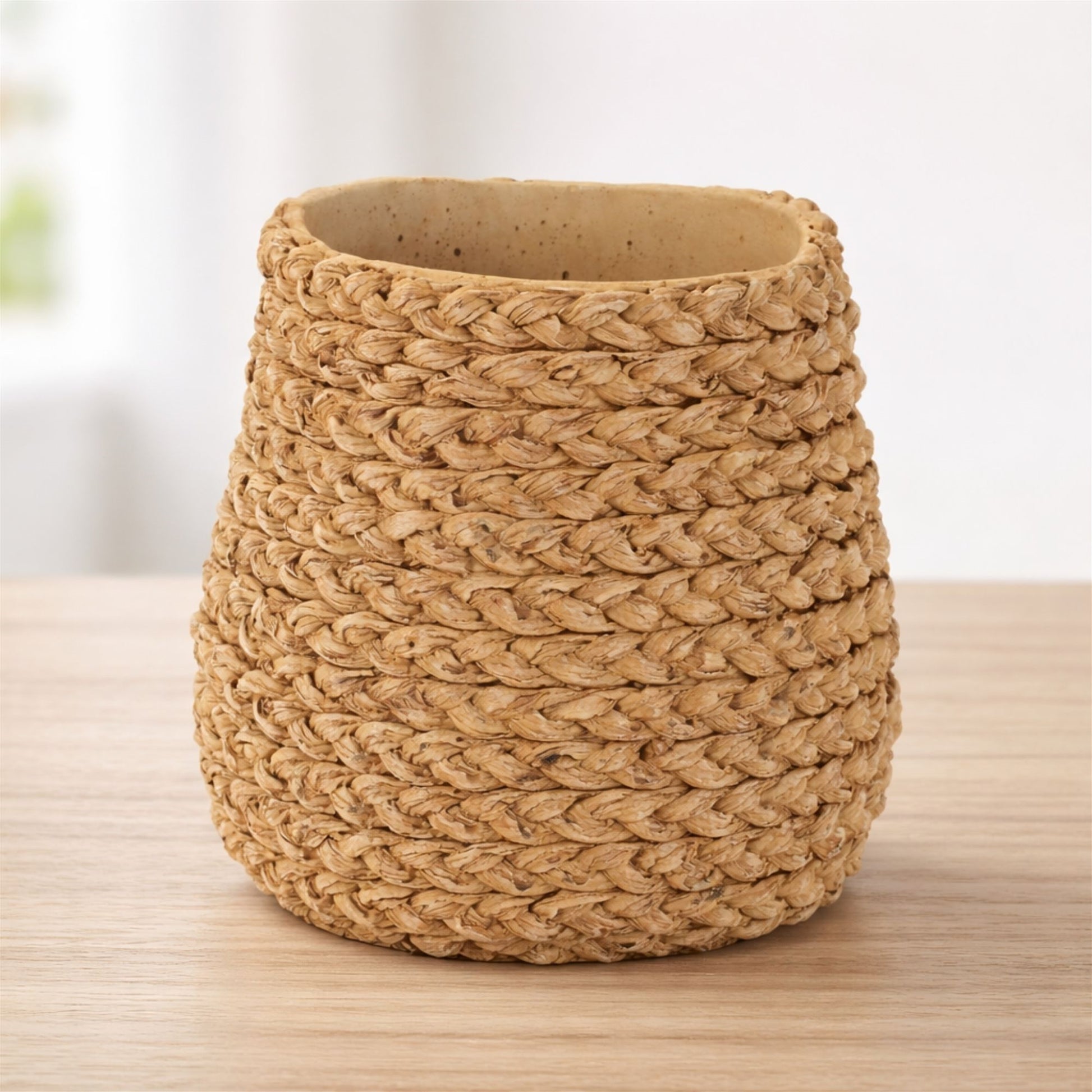 Braided Weave Cement Vase 7"D alternate view 2