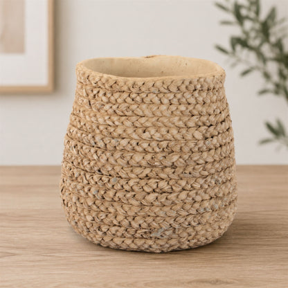 Braided Weave Cement Vase 9"D alternate view 2