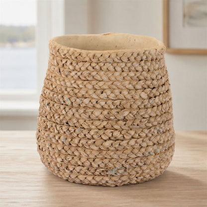 Braided Weave Cement Vase 9"D alternate view 3