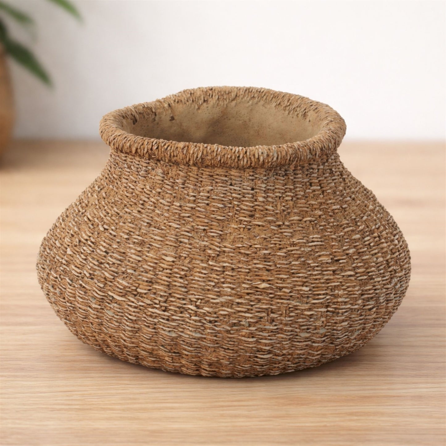 Braided Weave Cement Vase 10"D alternate view 2